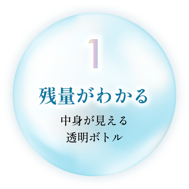 残量がわかる　中身見える透明ボトル