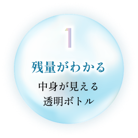 残量がわかる　中身見える透明ボトル